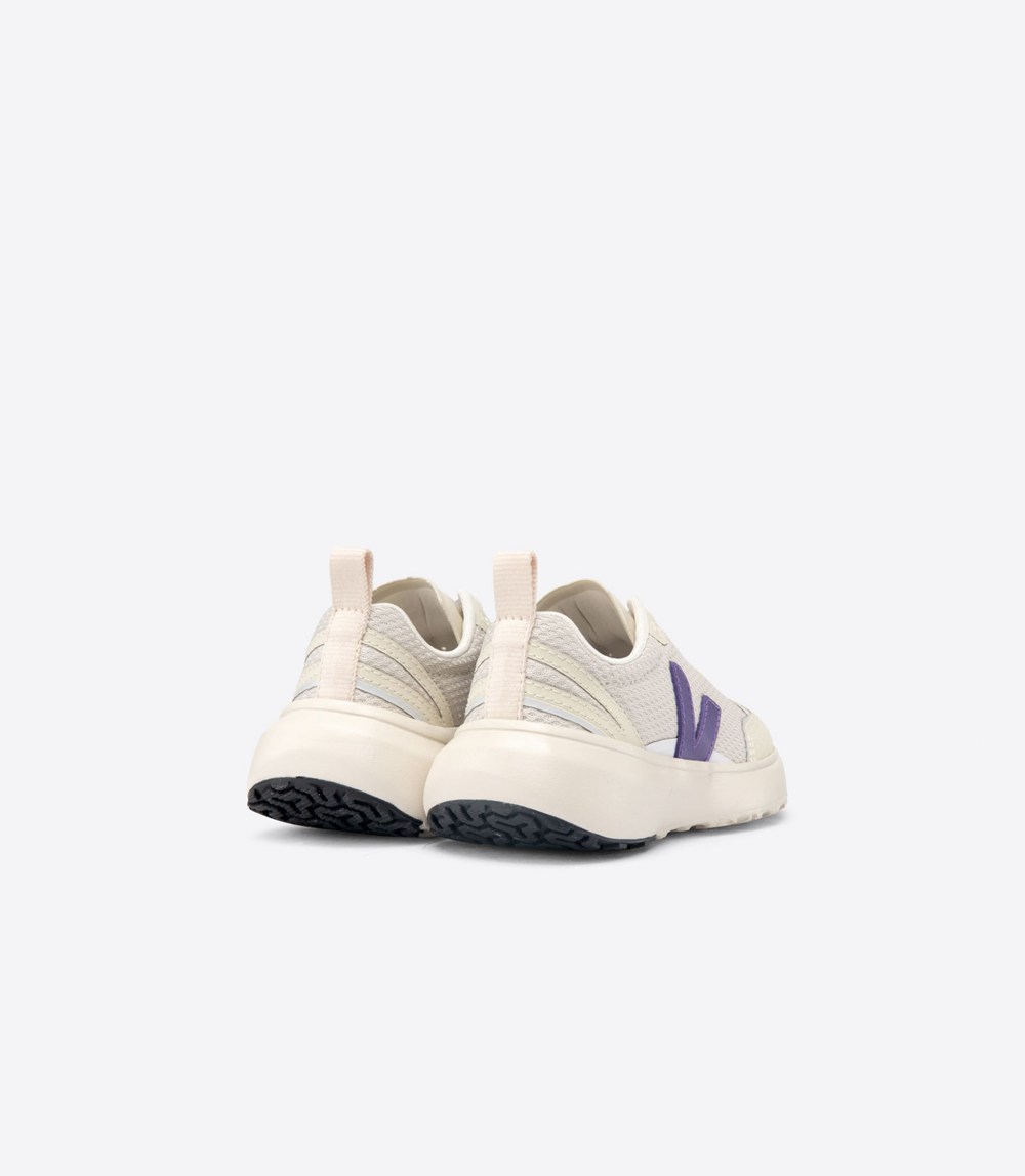 Veja Trainers Kids Beige/Purple - Canary Elastic Lace - SLTG-04971